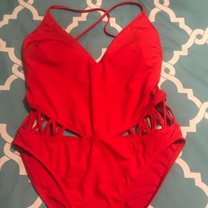 NWT Kenneth Cole Red One Piece Swimsuit
